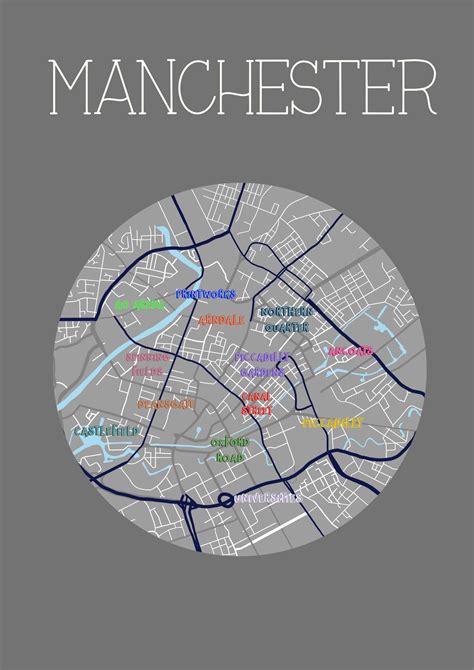 Manchester City Centre Map - Etsy UK