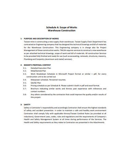 Image result for Scope of Work Example Construction