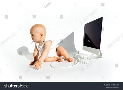Image result for Serious Baby Play Computer Image