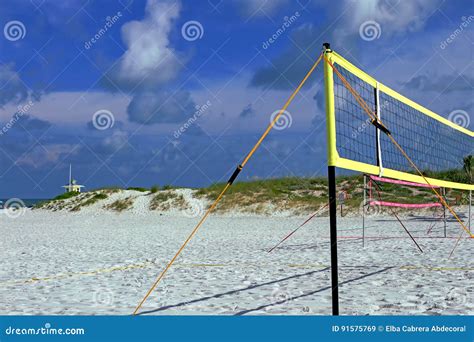 Volleyball Courts on the Beach Stock Image - Image of activity, outdoor ...