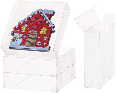 TEMLQPACK 50 Pack 4x4x1.2inch Clear Single Cookies Boxes with Full ...