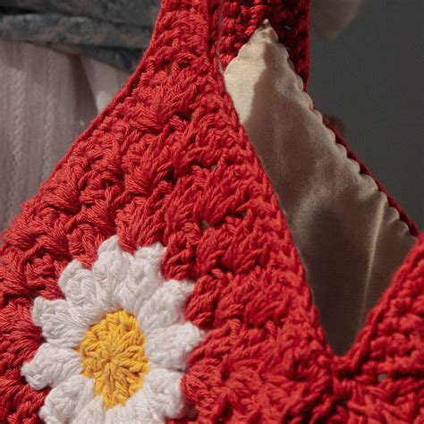 Rust Daisy Hobo Crochet Shoulder Bag – Itihasikala