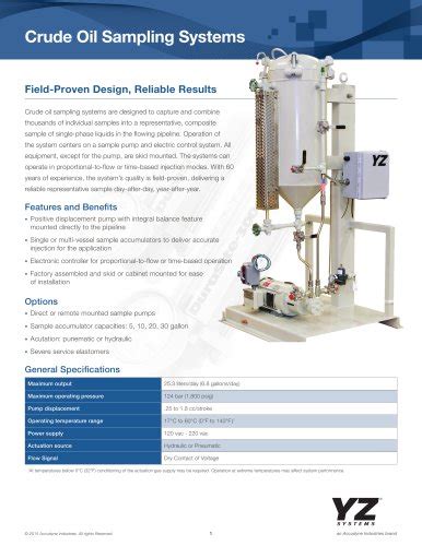 Crude Oil Sampling Systems - YZ Systems - PDF Catalogs | Technical ...