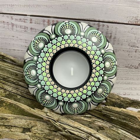 Dot Mandala Tea Light Candle Holder Hand Painted Dot Art - Etsy | Tea lights, Dot art painting ...