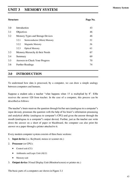 Unit-3 Memory System - UNIT 3 MEMORY SYSTEM Memory System Structure ...