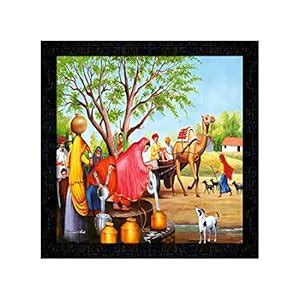 PnF Framed Poster of Rajasthani Culture Art Paintings 16446-(13x13inch ...