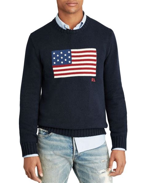 Polo Ralph Lauren Men's American Flag Cotton Sweater in Blue for Men ...