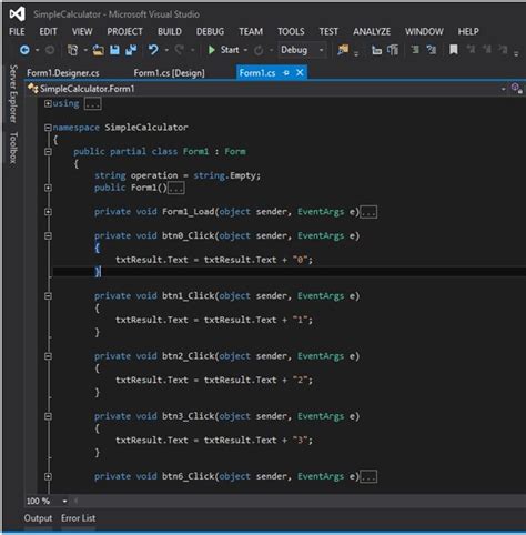 Simple Calculator Using C# Form 的图像结果