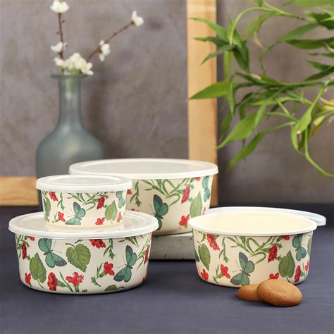 Buy INDIA CIRCUS Fluttering Extravagance Set of 4 Bamboo Fibre Storage ...