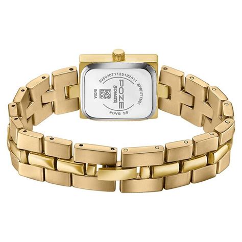 Buy Online Poze By Sonata Quartz Analog Golden Dial Golden Metal Strap ...