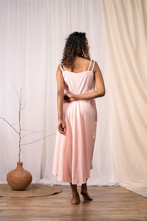 'BUDDING BEAUTY' Blush Pink Mulmul Cotton Dress – TARAASI