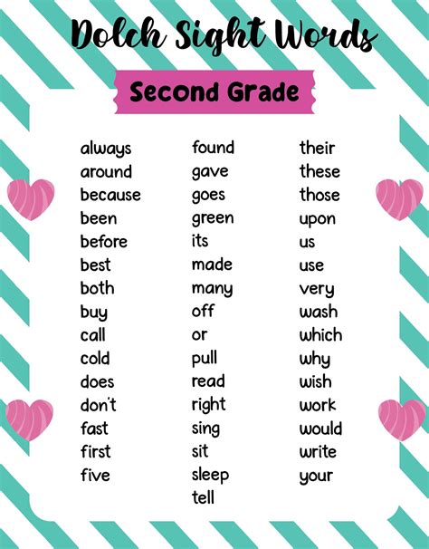 2nd grade sight words dolch academy worksheets - 16 best images of 2nd ...