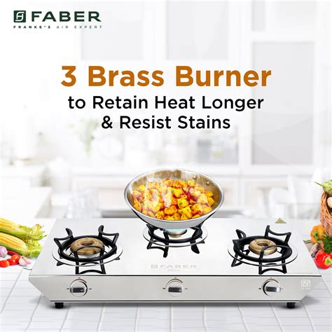 Buy Faber Hob Cooktop HILUX MAX 3 Brass Burner SS Online at Best Price ...