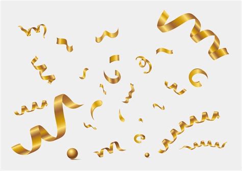 장식용 골든 콘페티 터 일러스트레이션 | 무료 벡터