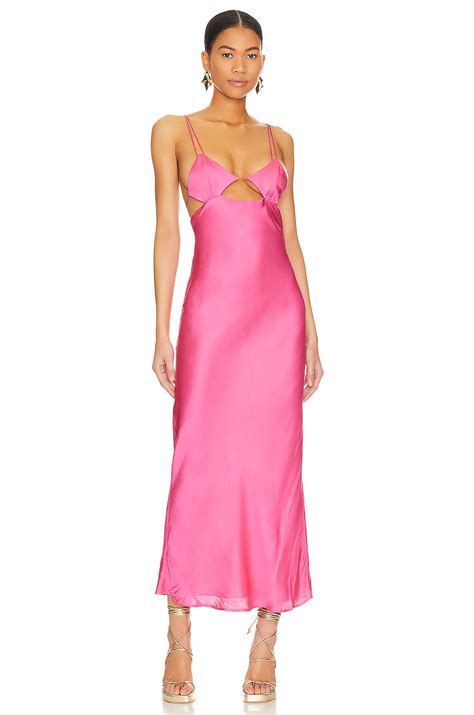 Bardot Lucia Midi Slip Dress in Hot Pink | REVOLVE