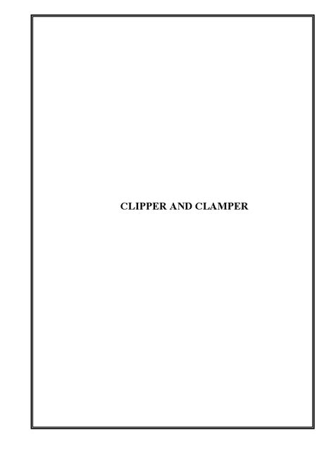 Study of Clipping & Clamping Circuits - Lab Notes for ELEC 302 - Studocu