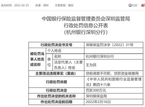 杭州银行收到11年来最大罚单，因涉贷违规被罚300万元，两大险企股东拟出清持有股份