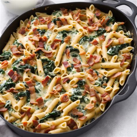 Chicken, Spinach & Bacon Alfredo Pasta Bake Recipe | Recipes.net