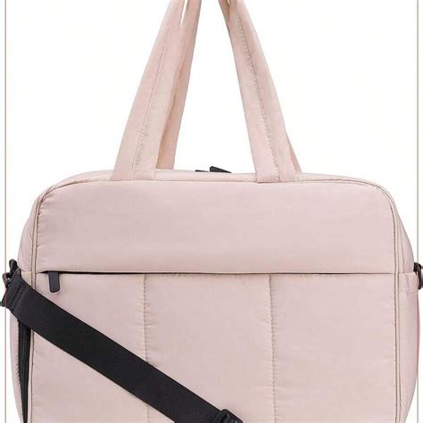 Travel Duffel Bag Quilted Nylon Weekender Bag Puffer Gym Tote Bag For ...