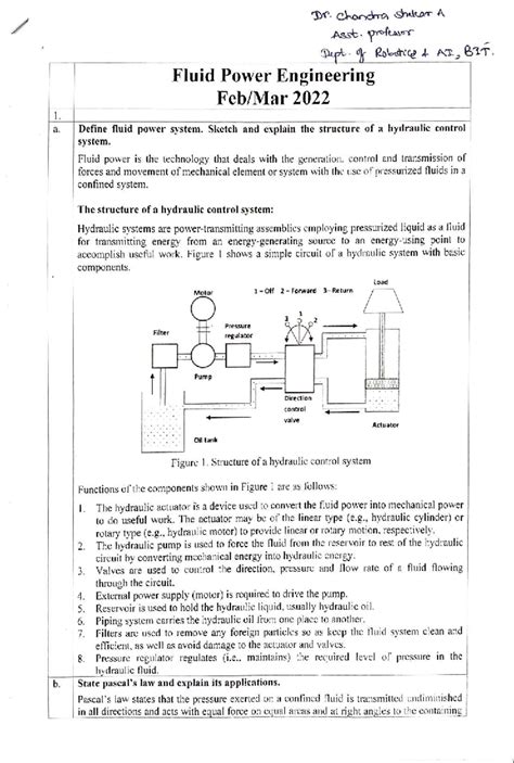 Fluid Power Engineering H&P Previous Year Paper with Solutions 2022 ...