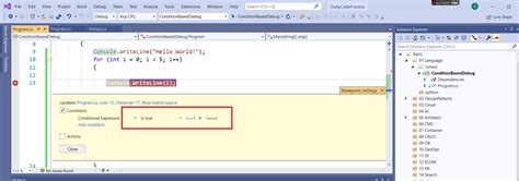 Image result for Conditional Breakpoint Visual Studio