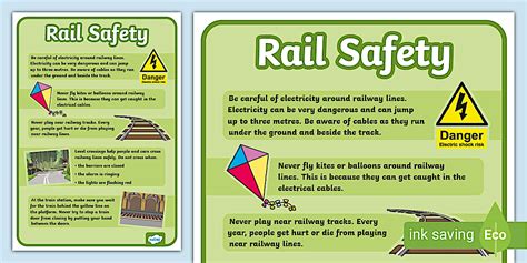 Rail Safety Poster - Twinkl - KS1 - PSHE and Wellbeing