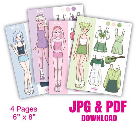 Buy Printable Paper Doll Dress up Girls Korean Paper Doll K-pop Online ...