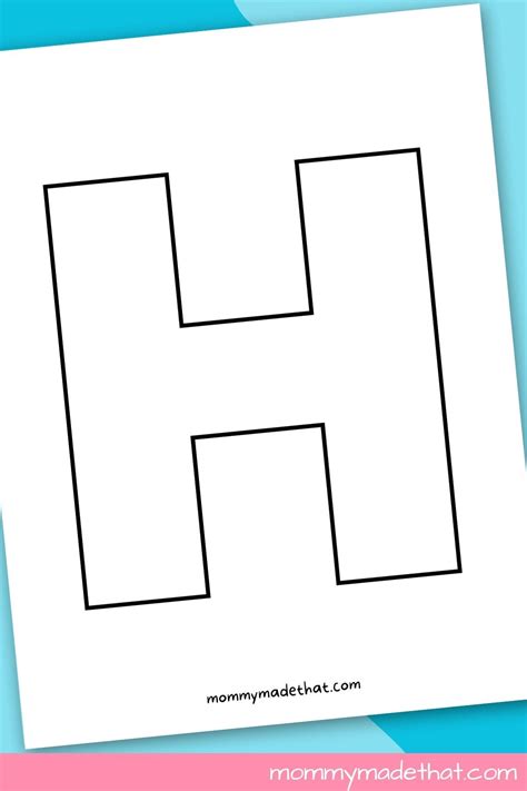 Printable Letter H Template for Crafts and Activities