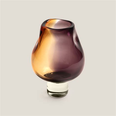 Buy Sculpted Whisper Purple & Amber Glass Hurricane – Address Home