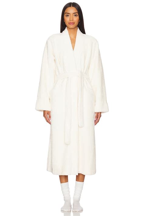 eberjey Renew Plush Long Robe in Ivory | REVOLVE