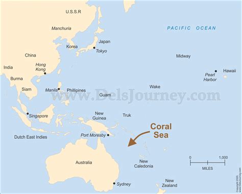 Coral Sea Map Battle Of The Coral Sea In WWII | Significance, Map