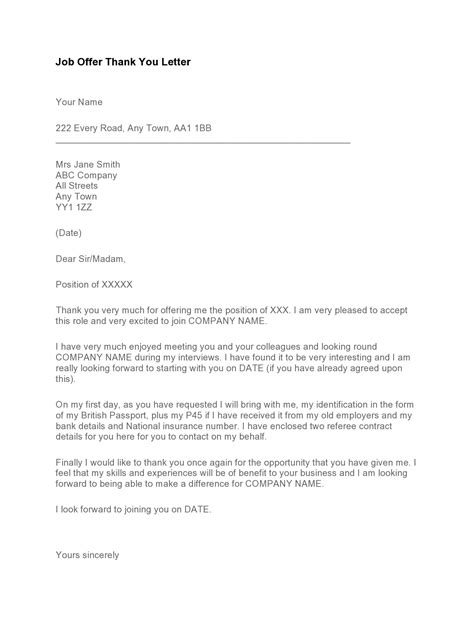 30 Professional Thank You Letters For Job Offer (Free)