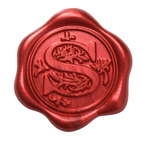 Yoption 50Pcs Initial Alphabet Adhesive Wax Seal Stickers Metallic Red ...