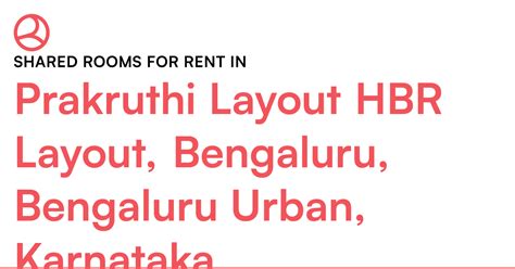 Prakruthi Layout HBR Layout, Bengaluru, Bengaluru U... – Roomies.co.in