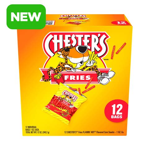 Chester's Fries Corn Snacks Flamin' Hot Flavored, 1 oz, 12 Count ...