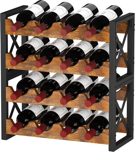 Amazon.com: Homeiju 2-in-1 Wine Rack Countertop, Small Wine Rack ...