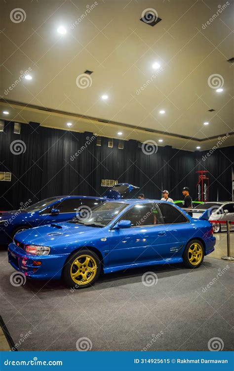 Blue Subaru Impreza WRX STi Coupe Type R Version V GC8F in Black Auto ...