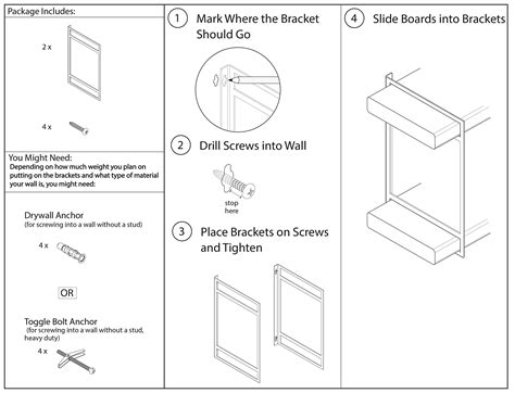 2 Tier Industrial Heavy Duty Black Floating Shelf Brackets/ Metal steel ...