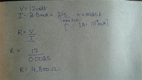 When a 12 volt battery is connected across an unknown resistor there is ...