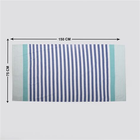 Buy Nova Santorini Cotton Striped Bath Towel - 150x75cm from Home ...
