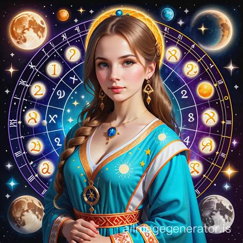 Russian Astrologer Illustrating Zodiac Signs and Numerology | AI Image ...