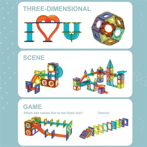TOYARTSY Light Magnetic Blocks STEM Toy with Diamond Surface and ...