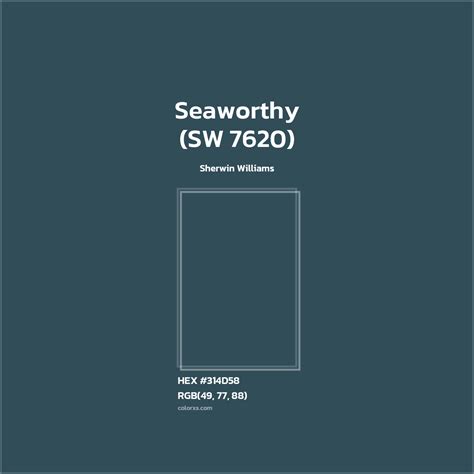 Sherwin Williams Seaworthy (SW 7620) Paint - color codes, matching ...