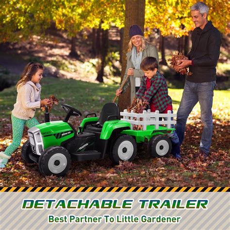 Buy TEOAYEAH Kids Ride on Tractor with Remote Control, 12V Battery ...