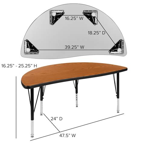 Flash Furniture Emmy 47.5-in Circle Wave Flexible Laminate Activity ...