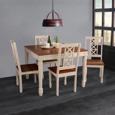 Riviera Solid Wood Four Seater Dining Set | Fabuliv
