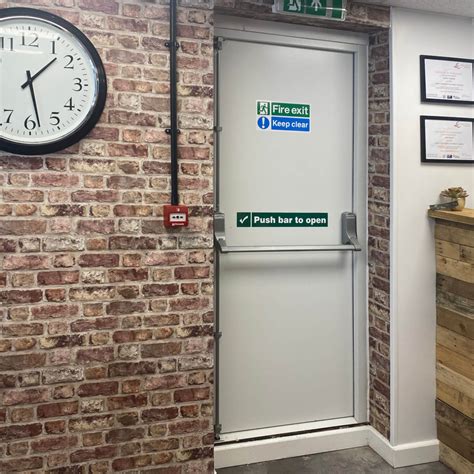 Fire Exit Keep Clear Sticker | Latham's Steel Security Doors