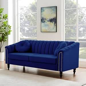 THE CRAFTED STORE Luxury Sofa Channel Tufting Velvet Arm Design Sofa ...