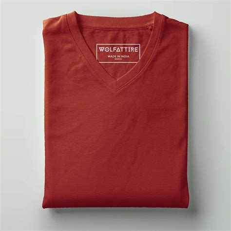 Men's V-neck plain T-shirt Red (Regular Fit) – Wolfattire