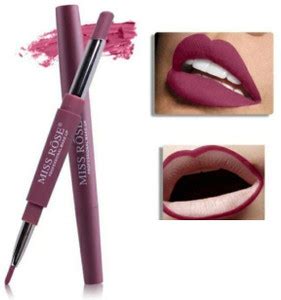 MISS ROSE 2 In 1 Matte Lip Liner Pencil Lipstick Waterproof Long ...